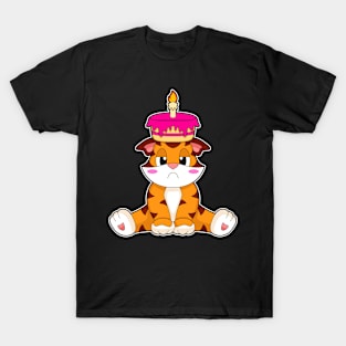 Tiger Birthday Cake Candle T-Shirt